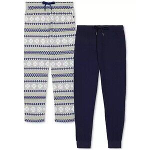 GAP Mens Pajama Pants Small 2-Pack Navy Gray Fair Ilse Pant Jogger Set